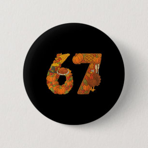 Nummer 67 Overeenkomen Zes Zeven 6 7 Meme 67 Dankz Ronde Button 5,7 Cm