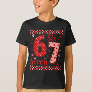 Nummer 67 Vol Hartjes Schattig Patroon 67 Valentij T-shirt