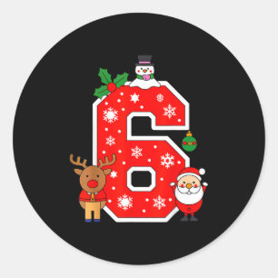 Nummer 6 67 Meme Koppel Pyjama Kerst Matching Ronde Sticker