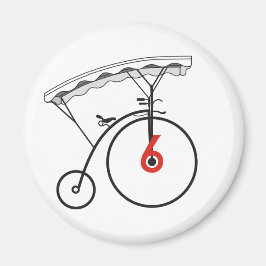 Nummer 6-badge magneet