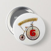 Nummer 6-badge ronde button 7,6 cm (Voorkant /achterkant)