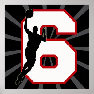 NUMMER 6 BASKETBALL PLAYER POSTER