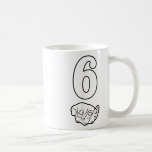 Nummer 6 Grappig 67 Zes Zeven Meme handen stel Mat Koffiemok