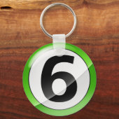 Nummer 6 groen Sleutelhanger (Voorkant)