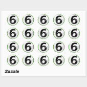 Nummer 6 groene sticker (Vel)
