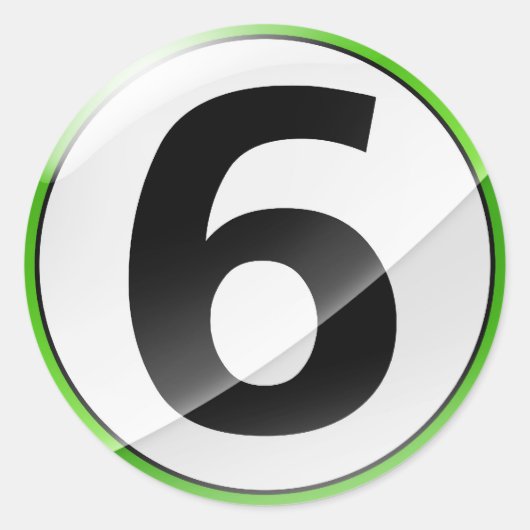 Nummer 6 groene sticker (Voorkant)