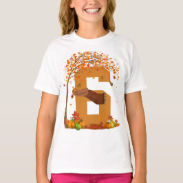 Nummer 6 Herfst Herfst Thanksgiving Thema 6 jaar o T-shirt