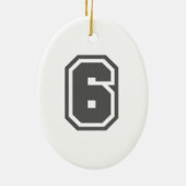 Nummer 6 keramisch ornament (Achterkant)