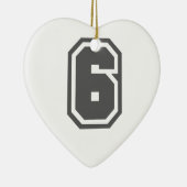 Nummer 6 keramisch ornament (Rechts)