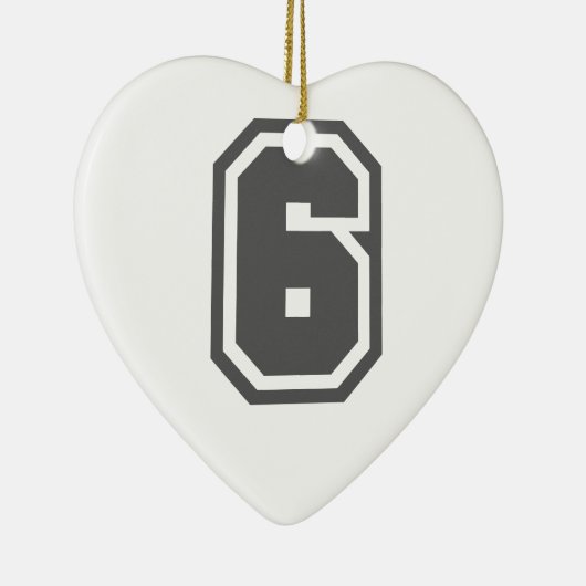 Nummer 6 keramisch ornament (Rechts)