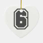 Nummer 6 keramisch ornament (Achterkant)