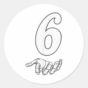 Nummer 6 Matching 67 Meme Halloween Kostuum Mannen Ronde Sticker
