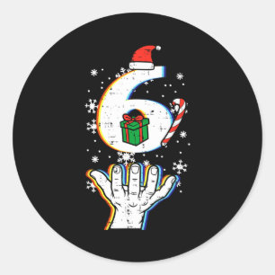 Nummer 6 Matching 67 Meme Kerstmis 6 7 Xmas Mannen Ronde Sticker