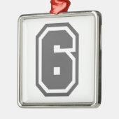 Nummer 6 metalen ornament (Links)