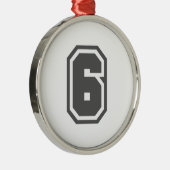 Nummer 6 metalen ornament (Rechts)