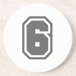 Nummer 6 zandsteen onderzetter