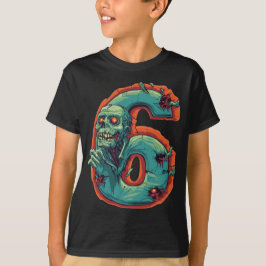 Nummer 6 Zombie Halloween 6 jaar oude Kinder T-shirt