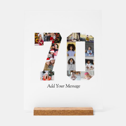 Nummer 70 Fotocollage Acryl Bord (Voorkant)