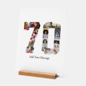 Nummer 70 Fotocollage Acryl Bord (Hoek)