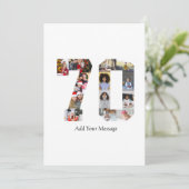 Nummer 70 Fotocollage Bedankkaart (Staand voorkant)
