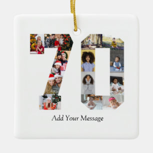 Nummer 70 Fotocollage Keramisch Ornament