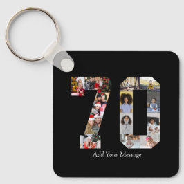 Nummer 70 Fotocollage Sleutelhanger