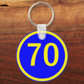 nummer 70 in een cirkel sleutelhanger (Voorkant)
