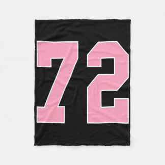 Nummer 72 Pink Footbyll Bysketbyll Borstkanker A Fleece Deken