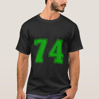 Nummer 74 Groene Sport Fan Jersey Nummer T-shirt