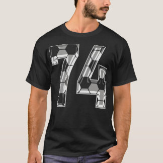 Nummer 74 Jersey 74 Moeder Speler Fan 1 T-shirt