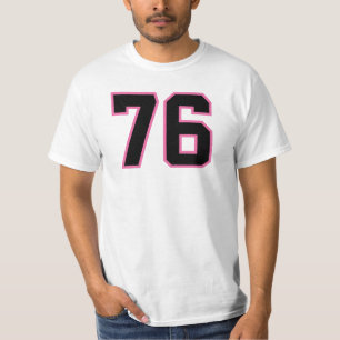Nummer #76 Sports Jersey Pink Black Lucky No. T-shirt