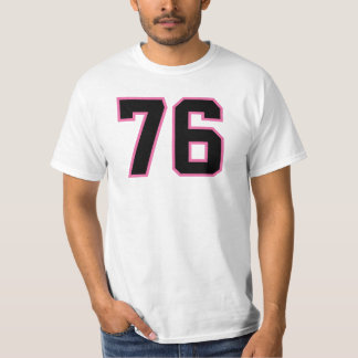 Nummer #76 Sports Jersey Pink Black Lucky No. T-shirt