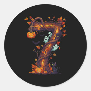 Nummer 7 67 Meme Halloween Pompoen Kostuum Matchin Ronde Sticker