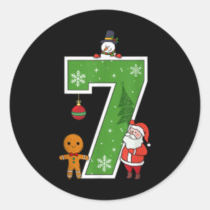 Nummer 7 67 Meme Koppel Pyjama Kerst Matchende Ronde Sticker
