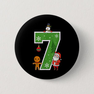 Nummer 7 67 Meme Koppel Pyjama Kerst Overeenkomend Ronde Button 5,7 Cm