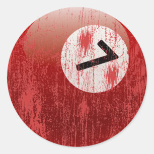 NUMMER 7 BILLIARDS BALL - ERODED AND AGENTSCHAP RONDE STICKER