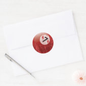 NUMMER 7 BILLIARDS BALL - ERODED AND AGENTSCHAP RONDE STICKER (Envelop)