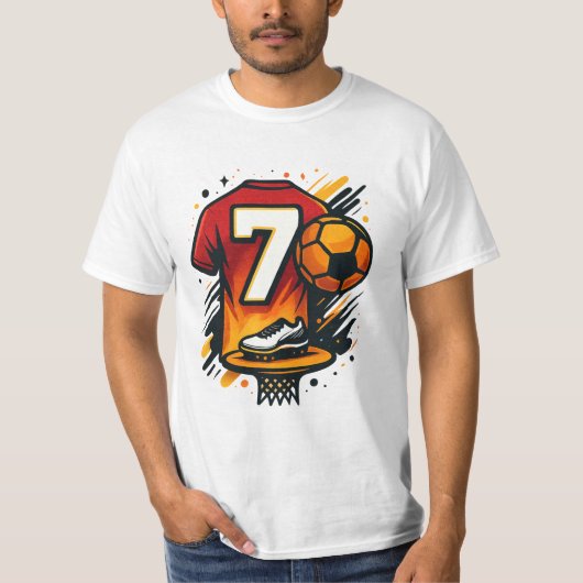 Nummer 7 Football T-shirt – Bold Jersey Vibes Shir (Voorkant)