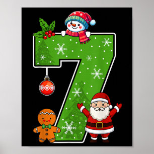 Nummer 7 Grappig 67 Meme Koppel Pyjama Kerstmis Ma Poster