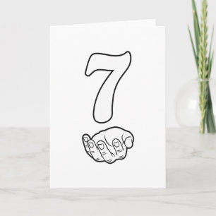 Nummer 7 Grappig 67 Six Seven Meme handen koppel M Kaart