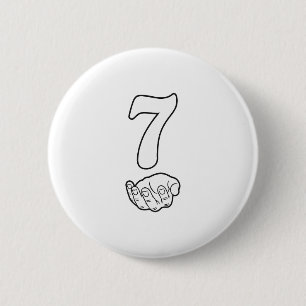Nummer 7 Grappig 67 Six Seven Meme Handen Koppel M Ronde Button 5,7 Cm