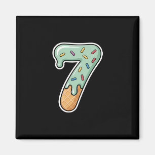 Nummer 7 Ijs Drip Zes Zeven 67 Meme 7e Verjaardag Magneet