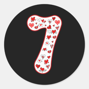 Nummer 7 Koppel Kostuum Duo 67 Meme Zes Zeven Vale Ronde Sticker