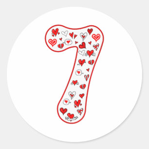 Nummer 7 Koppel Kostuum Duo 67 Meme Zes Zeven Vale Ronde Sticker