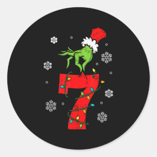 Nummer 7 Matching 67 Meme 6 7 Kerst Jongens Jeugd Ronde Sticker