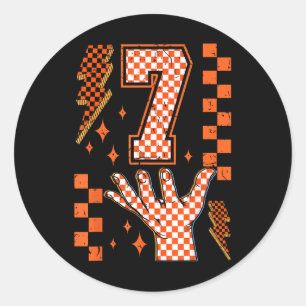 Nummer 7 Matching 67 Meme Geruite Halloween Kostuu Ronde Sticker