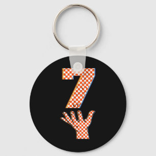 Nummer 7 Matching 67 Meme Geruite Halloween Kostuu Sleutelhanger