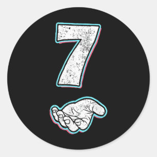 Nummer 7 Matching 67 Meme Halloween Kostuum Mannen Ronde Sticker