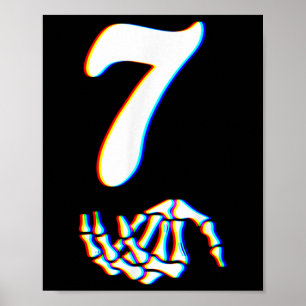 Nummer 7 Matching 67 Meme Skelet Hand Halloween Poster