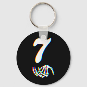 Nummer 7 Matching 67 Meme Skelet Hand Halloween Sleutelhanger